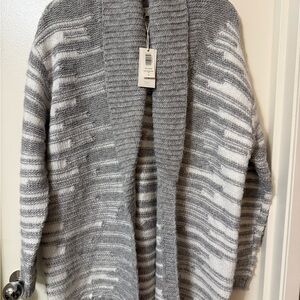 Z Supply Heather Gray and Cream Cardigan